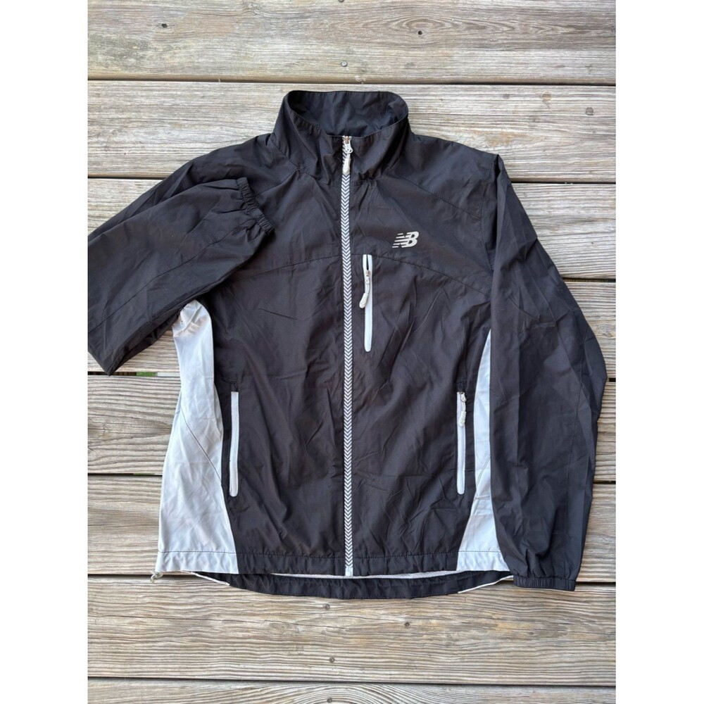 New Balance Black Windbreaker Jacket with Gray Accents